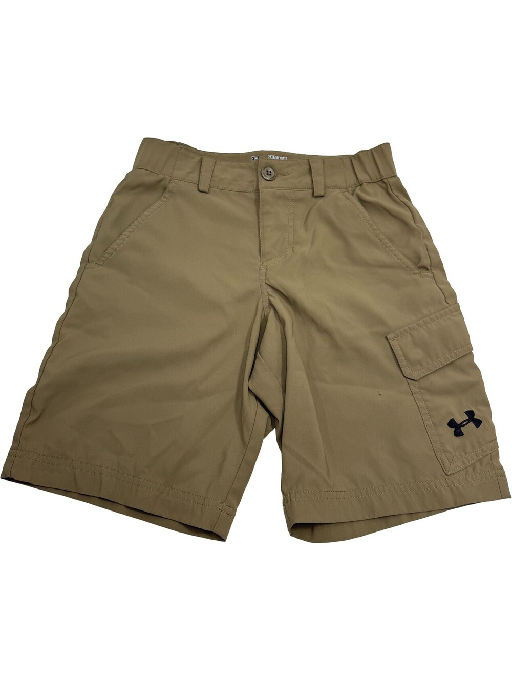 Under Armour Boys Cargo Shorts Youth Medium Loose Khaki Golf Shorts StretchWaist